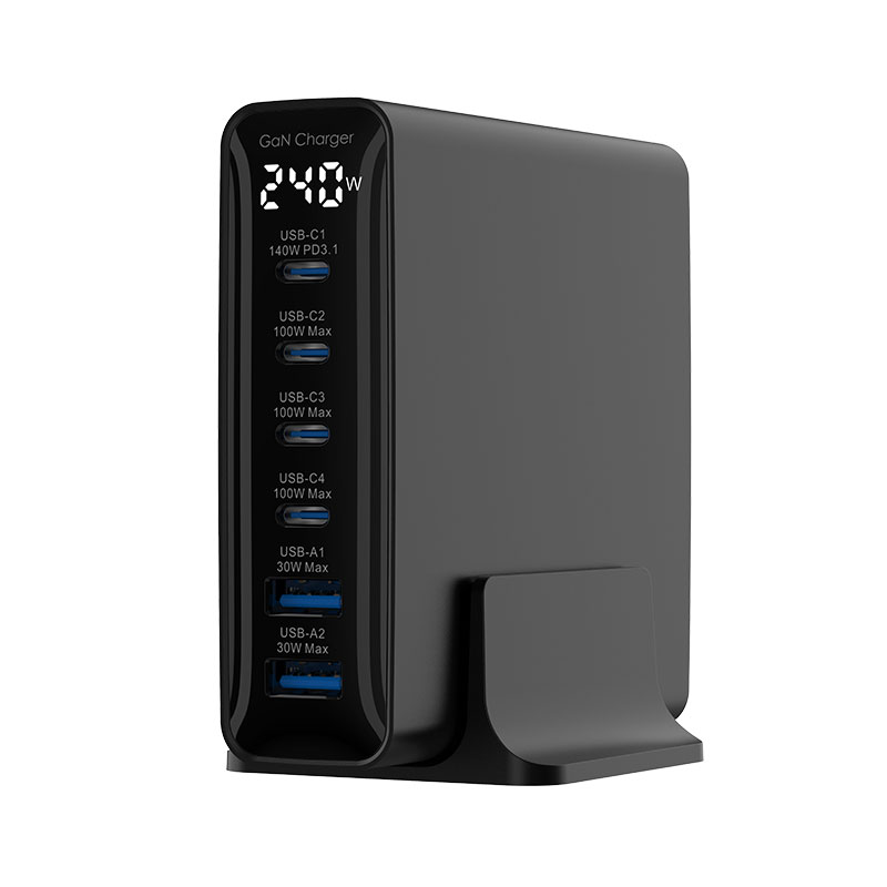 Custom WEG-240 Black & White 240W GAN Charger (EU,UK,US,AUS Plug ) — WECENT GaN and wireless charger manufacturer
