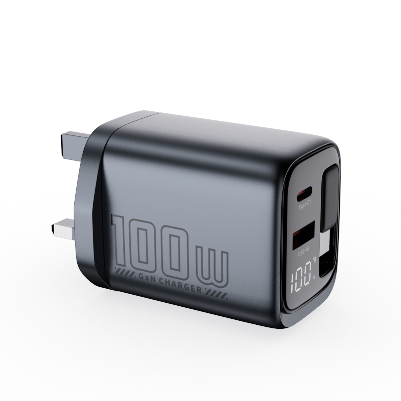 WEX100S 100W Retractable GaN Fast Charger with Power Display - Image 4