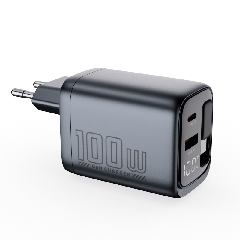 WEX100S 100W Retractable GaN Fast Charger with Power Display - Image 3