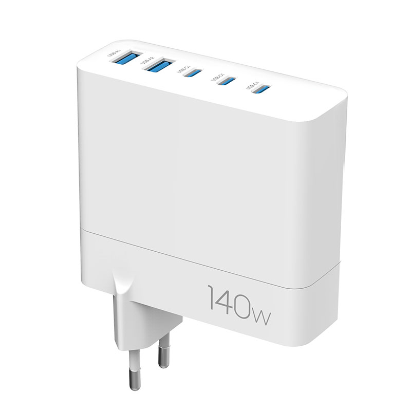 Black & White WEG-140W-2A3C 140W GaN charger with EU,UK,US,AUS Plugs - Image 2